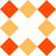 Huit losanges : quatre losanges rouges, un dans chaque coin, et quatre losanges orange, un sur chaque côté. Le milieu est vide.