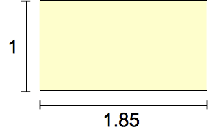 Un rectangle de 1 unité de haut et 1,85 unités de large